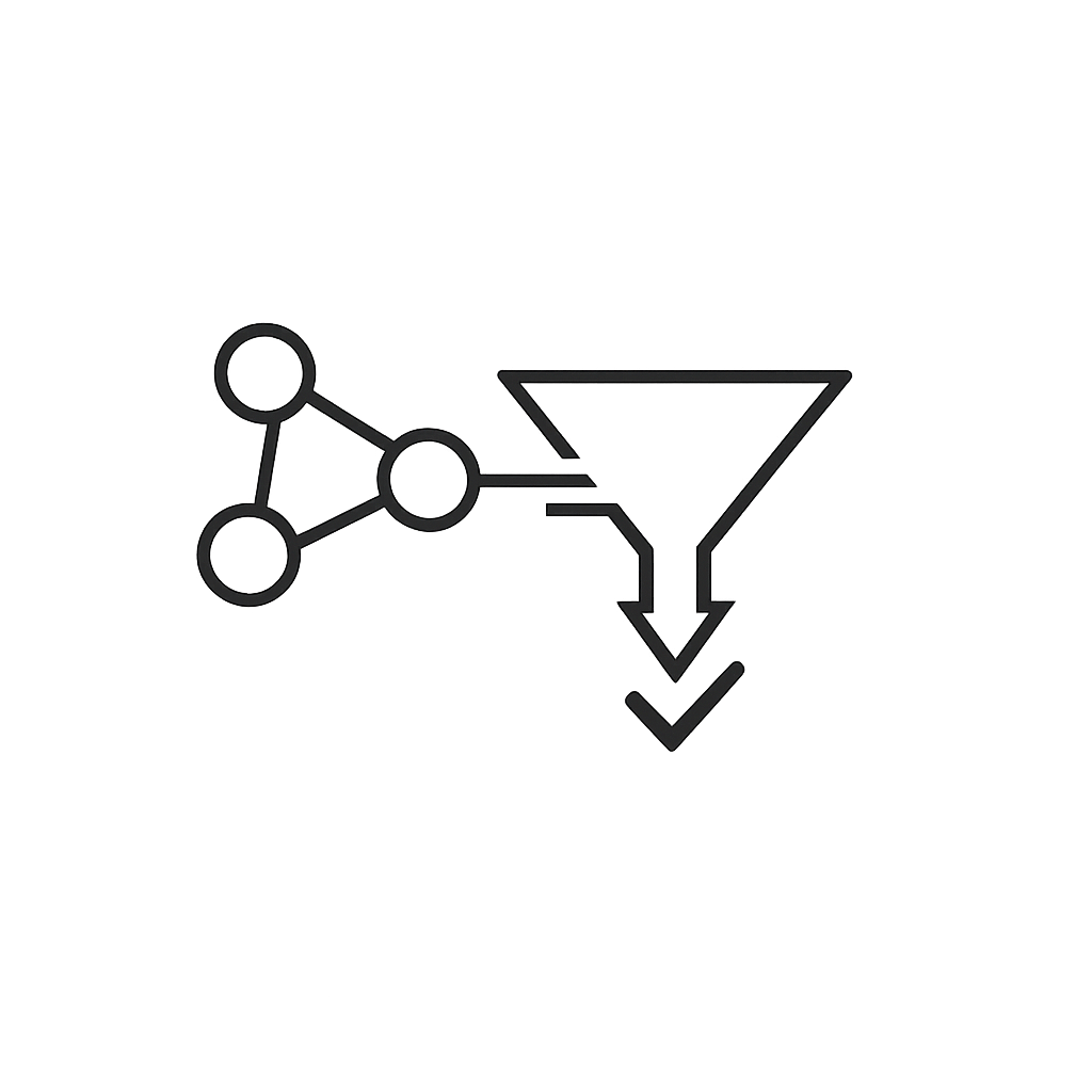 Network flow into a funnel