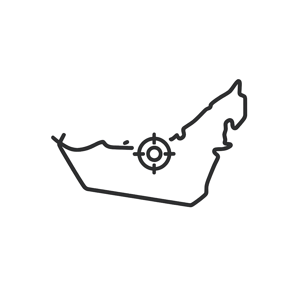 Map pin targeting the UAE